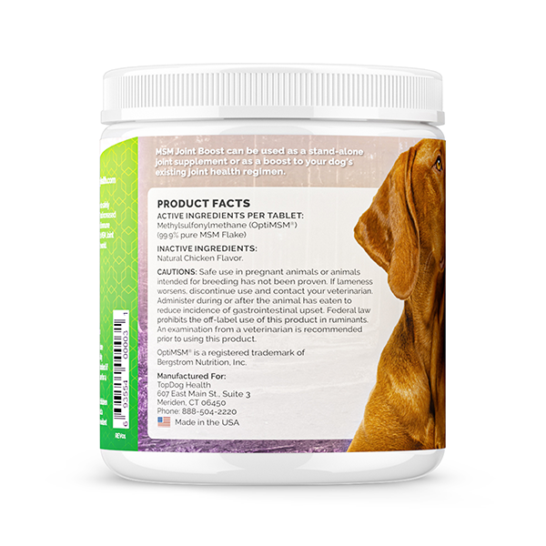 MSM Joint Boost Glucosamine Joint Supplement for Dog Arthritis | TopDog  Health