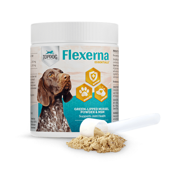 flexerna essentials green-lipped mussel powder with msm optimsm for dogs with arthritis